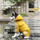 跨境新款可牵引狗狗四脚雨衣防水大中小型犬宠物雨天外出宠物雨衣图