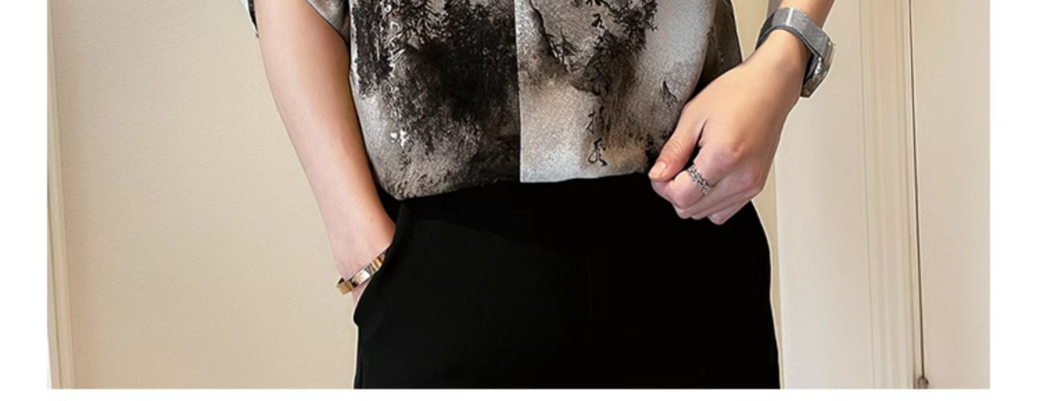 新中式国风衬衫男短袖休闲痞帅水墨扎染衬衣2025新款男士夏装上衣详情33