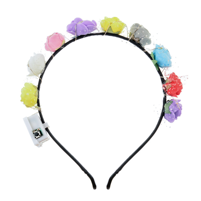 Cross-border hot luminous garland headband Headband Glitter garland headband stall small gifts Tourist attractions night market wholesale light foam garland Item Picture