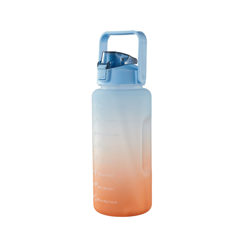 Gradient water bottle, 2L durable and heat-resistant large water bottle for export, portable mobile phone, sports water cup details Picture