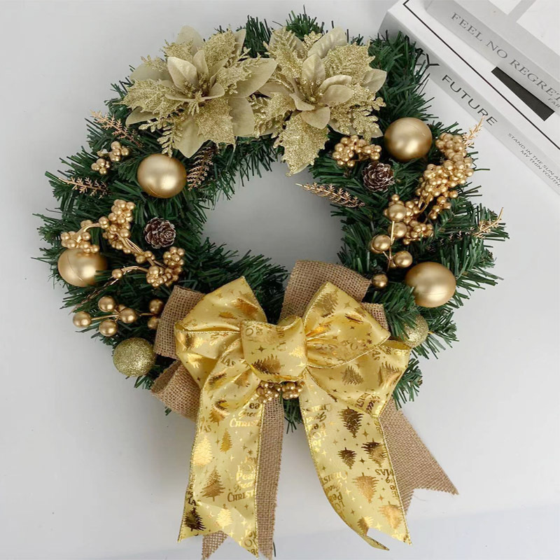 Christmas Decorations 35Cm Christmas Wreath Simulation Wreath Door Hanging Window Props Christmas Decorations Tree Accessories details Picture
