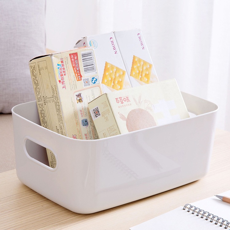 【 Extra Thick Miscellaneous Storage Box 】 Desktop plastic box, cosmetics organization box, kitchen storage box, snack storage basket details Picture