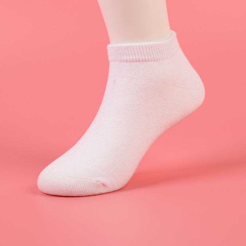 夏季薄款学生白船袜 儿童短袜大码童袜 低帮短筒薄运动袜图