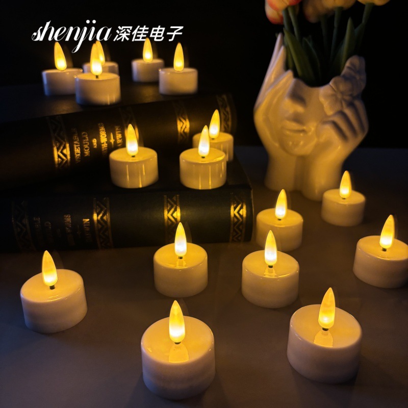 跨境仿真超长时电子蜡烛LED万圣节Christmas生日婚礼场景布置茶蜡