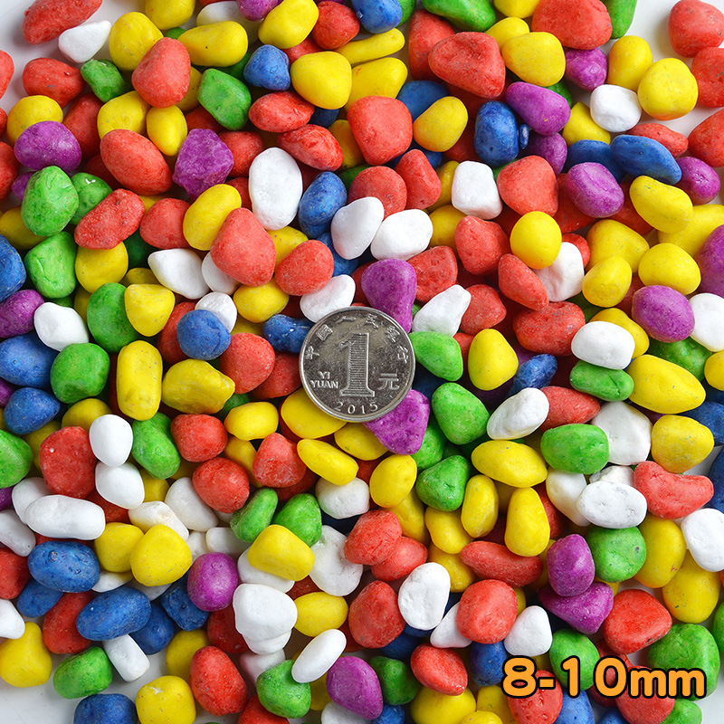 Garden Fish Tank Colorful Small Stone Natural Flower White Small Stone Succulent Planter Pot Colorful Sand full figure