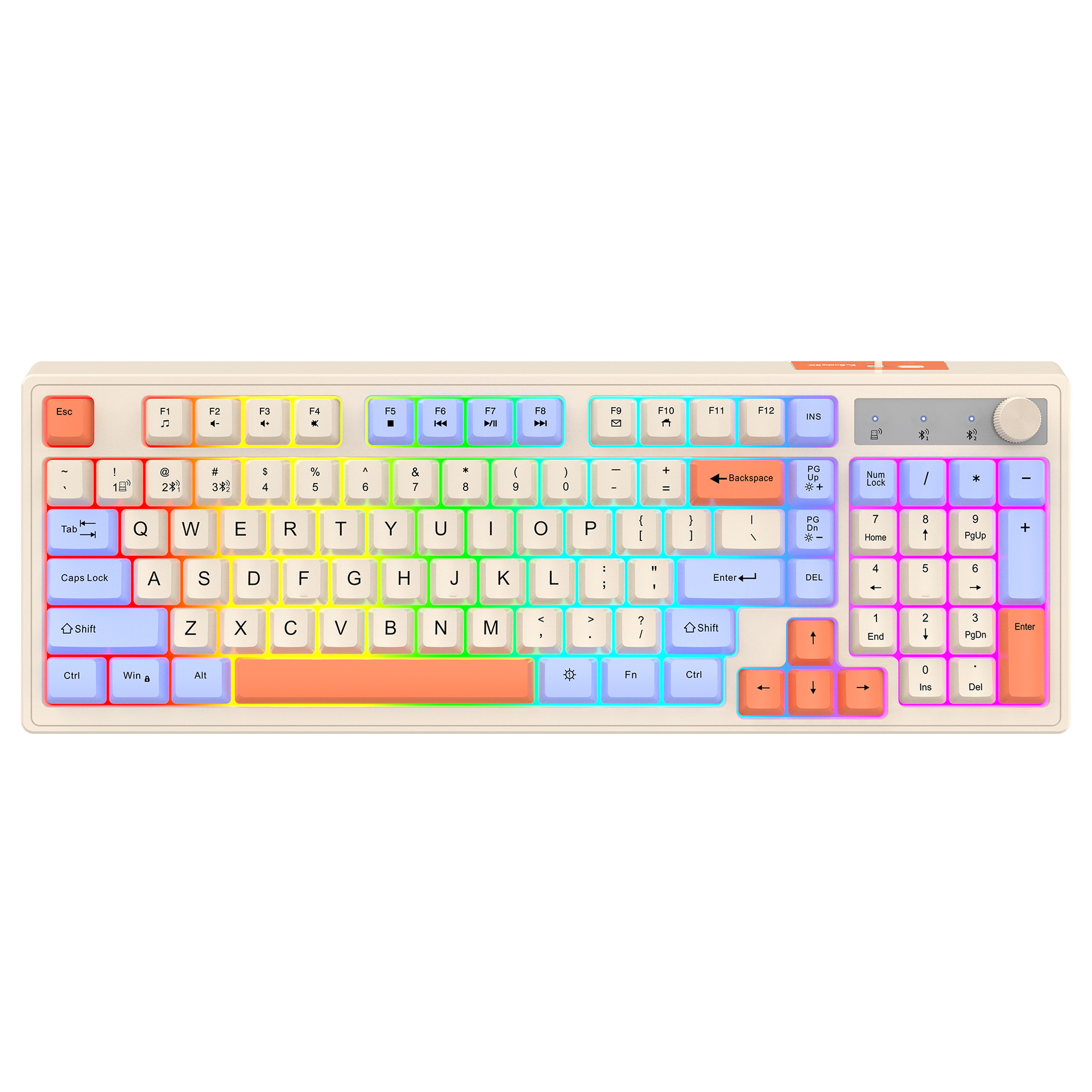 Viper K98 wireless Bluetooth dual-mode mechanical feel keyboard, fashionable color-blocking office luminous gaming computer keyboard Item Picture