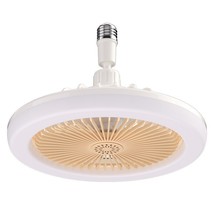 智能遥控LED风扇灯E27螺口可调光卧室香薰塑料小型风扇飞碟灯