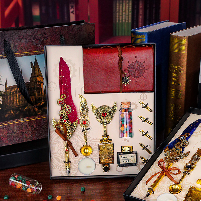 Harry Potter European Vintage sprinkling Quill Gift Set Dip Pen set Creative corporate gift