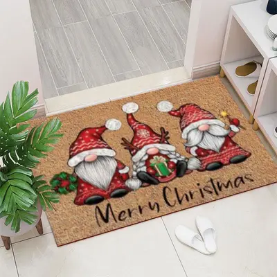Cross-border Santa Claus Bedroom Corridor Crystal pile carpet entry door non-slip floor mat absorbent doormat thumbnail