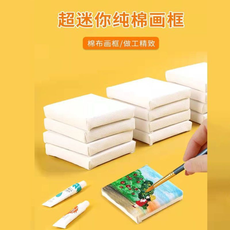 Mini oil painting frame easel set, blank acrylic canvas frame, children's hand-drawn doodling practice paint oil painting board Specification image