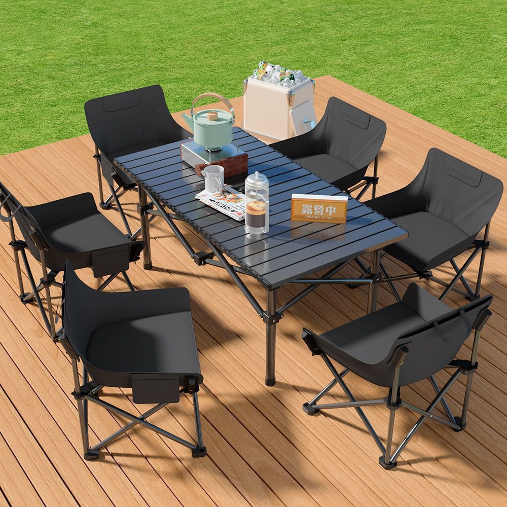 户外折叠桌椅套装桌椅子月亮小凳子野餐便携式露营折叠蛋卷桌摆摊