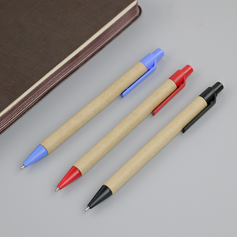 Environmental Protection Press Paper Tube Ballpoint Pen Advertising Pen Can Print Logo Pen Business Office Pen Simple Gift Pen Wholesale Specification drawing