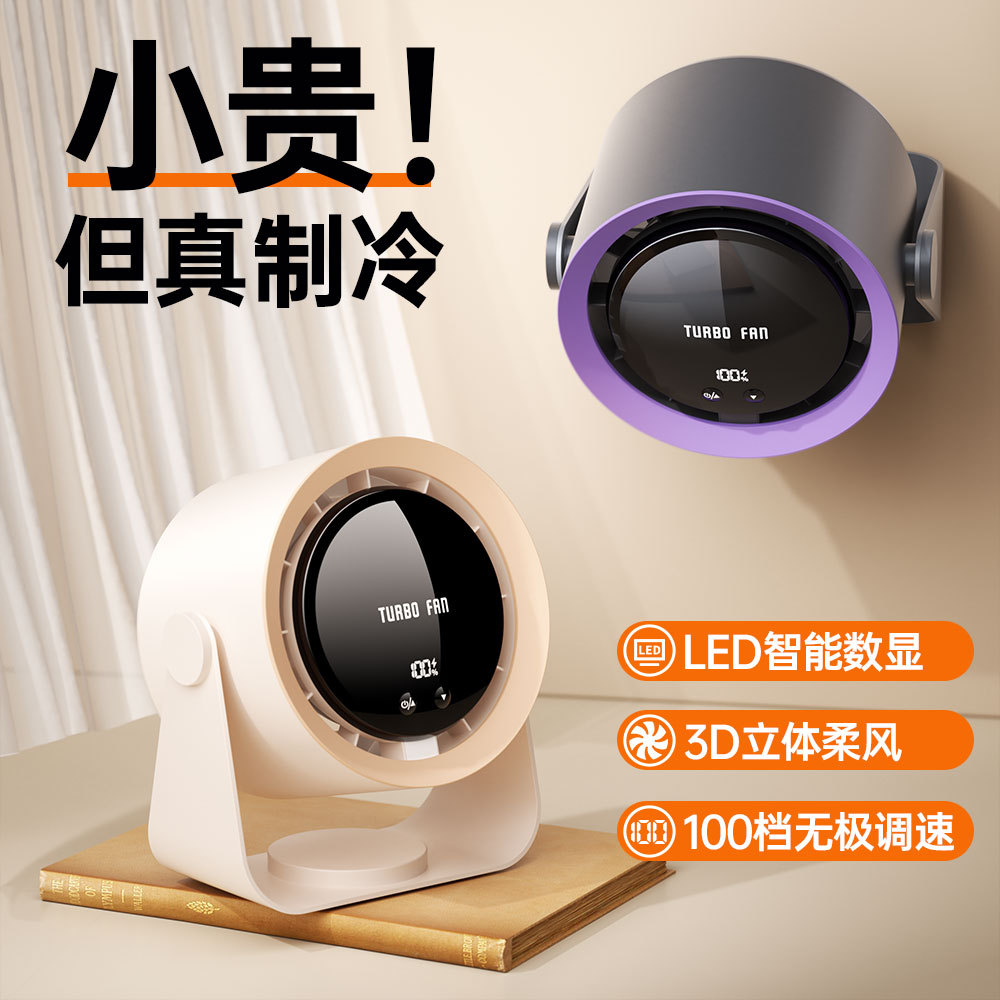 New cross-border circulating fan, home usb charging, silent desktop turbine small fan, wall-mounted desktop small electric fan