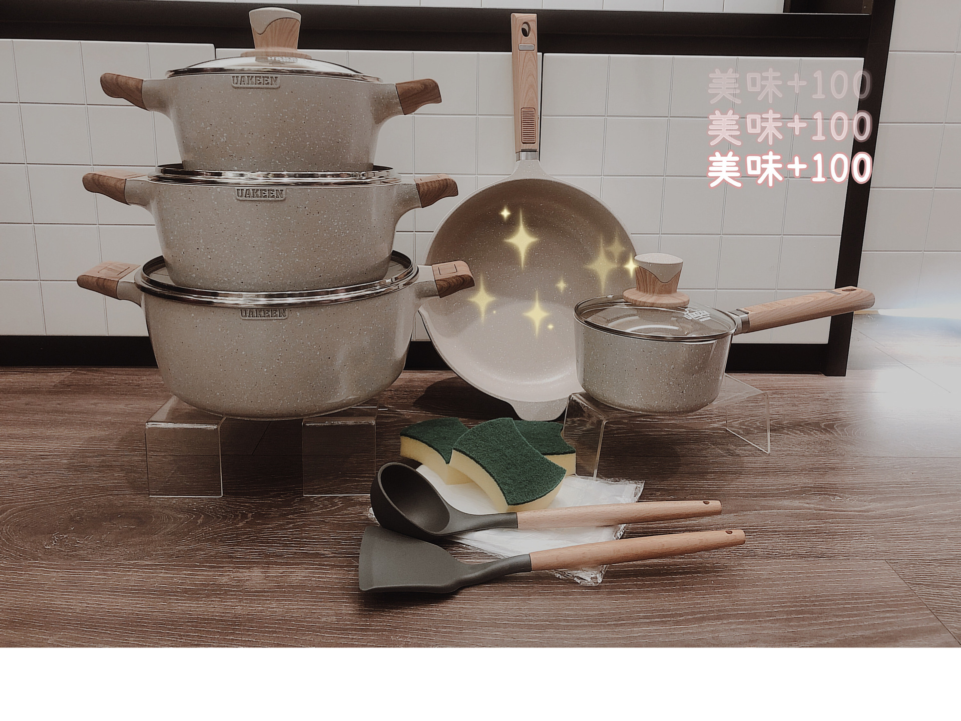 Factory direct sales of tourmaline non-stick pans, double-ear soup POTS, stew POTS, smoke-free pans, microwave ovens, gas induction cookers, universal Application Scenario