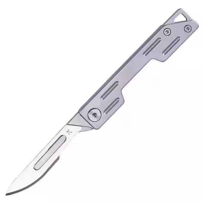 Utility knife, stainless steel folding and unpacking express delivery knife, mini knife, engraving knife, portable keychain, outdoor multi-functional knife Item Picture