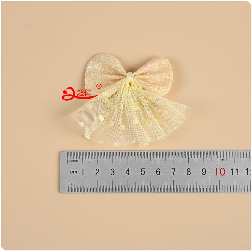 Hand-Made Bows Japanese And Korean Style Hair Accessories Gift Clothing Accessories New Sequins Polka Dot Tulle Skirt Bows Can Be Produced Item Picture