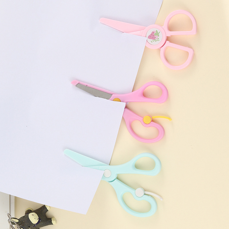 Lidemei Student Scissors Plastic Macaron color safety art Stationery handmade office stainless steel children's scissors Specification drawing