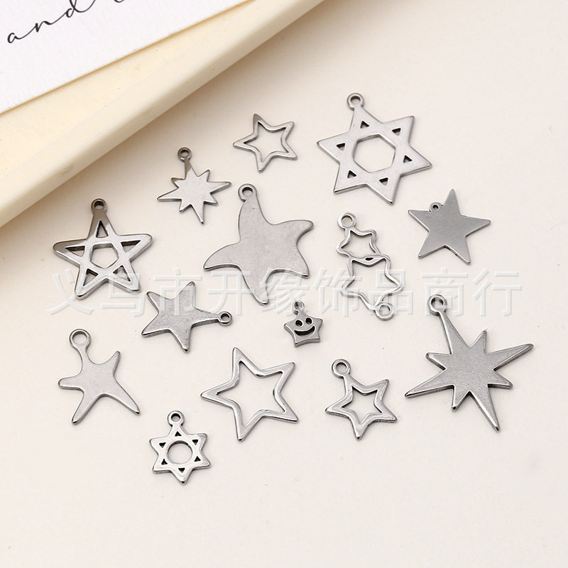 百搭不锈钢星星小吊坠可爱卡通diy不锈钢小挂件手链项链饰品配饰