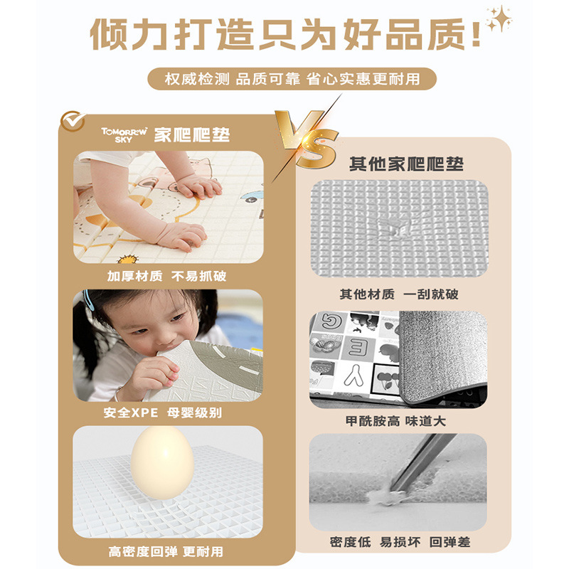 Wholesale XPE crawling MATS, thickened children's double-sided printed foldable foam MATS, baby crawling MATS, home floor MATS Specification image