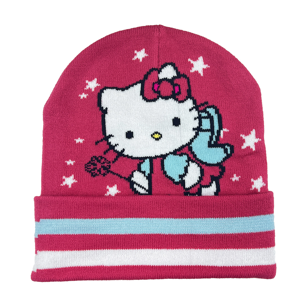 Sanrio Kulomi Kt Cat Stitch Cartoon Wool Knit Hat For Students Outdoor Men's And Women's Warm Fall/Winter Hats Item Picture