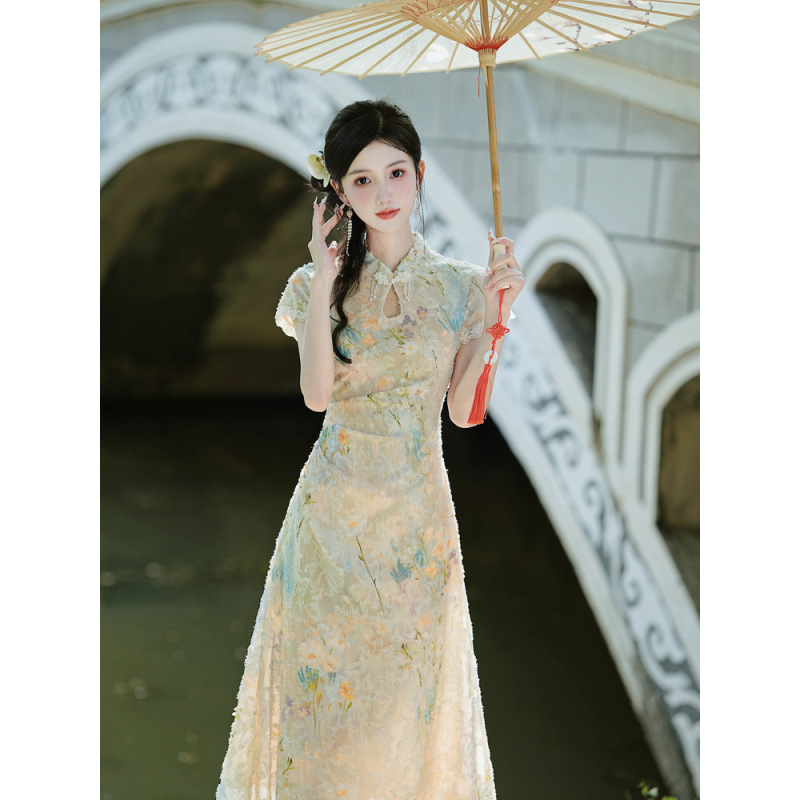 New Chinese-style traditional Chinese style cheongsam improvement young girl daily slimming and elegant dress for Summer 2025 new style