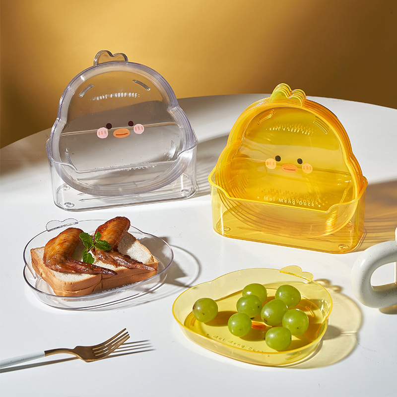Home bone spitting plate tabletop snack plate Cartoon bone plate bone plate snack fruit plate Transparent bone spitting plate 0652-9