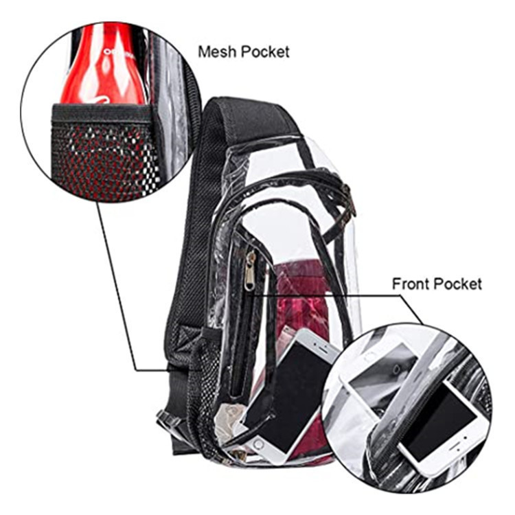Spot Amazon Pvc Transparent Chest Bag Outdoor Travel Storage Shoulder Backpack Gym Fitness Sports Storage Application Scenario