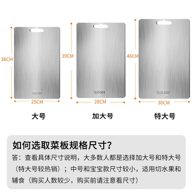 Wholesale of new German stainless steel cutting boards with thickened antibacterial double-sided cutting boards and thickened rolling boards for household use Application Scenario