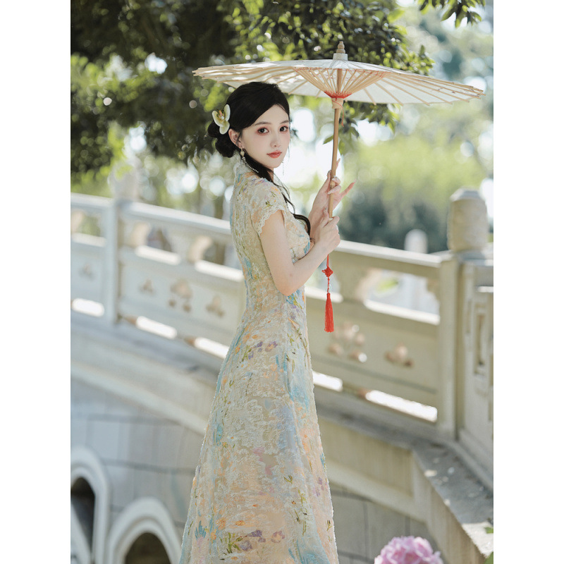 New Chinese-style traditional Chinese style cheongsam improvement young girl daily slimming and elegant dress for Summer 2025 new style Application Scenario
