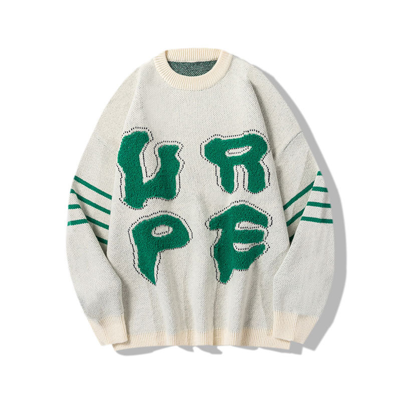 QYXR sweaters - a trendy brand of three-bar men's knitted sweaters for couples, versatile English wholesale men's sweaters Specification image