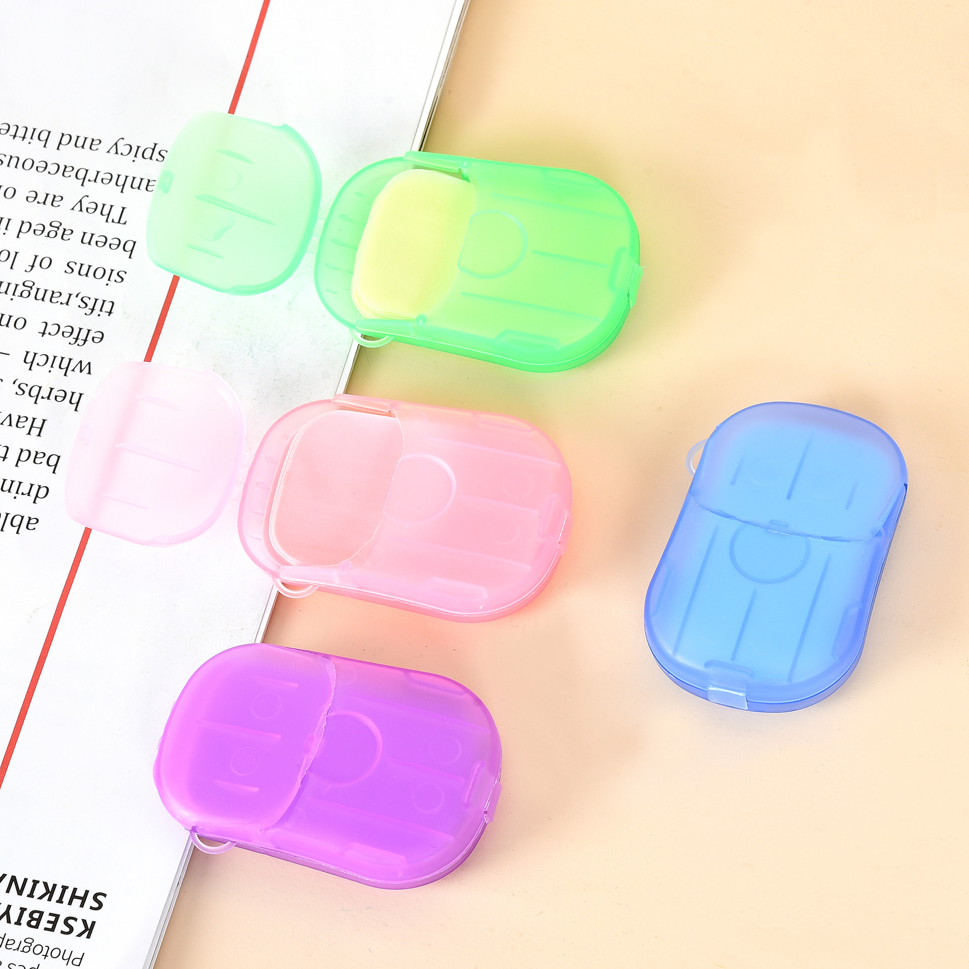 一次性便携式洗手片肥皂片香皂片旅游用品纸肥皂清洁20片装鼠标盒详情图3
