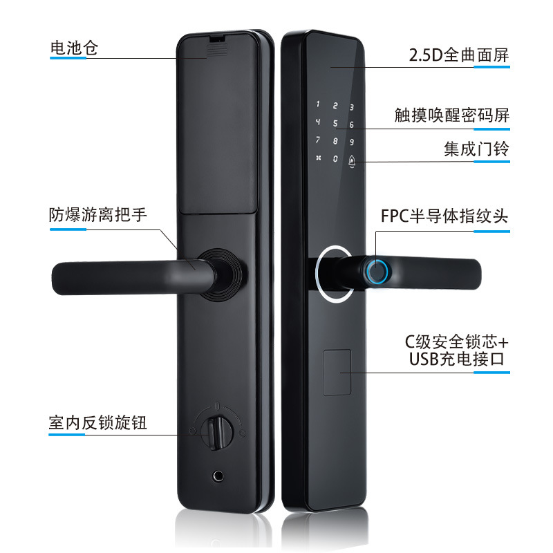 Fingerprint Lock Wholesale Household Anti-Theft Door Lock Smart Door Lock Electronic Lock Smart Password Lock Smart Lock Manufacturers Application Scenario