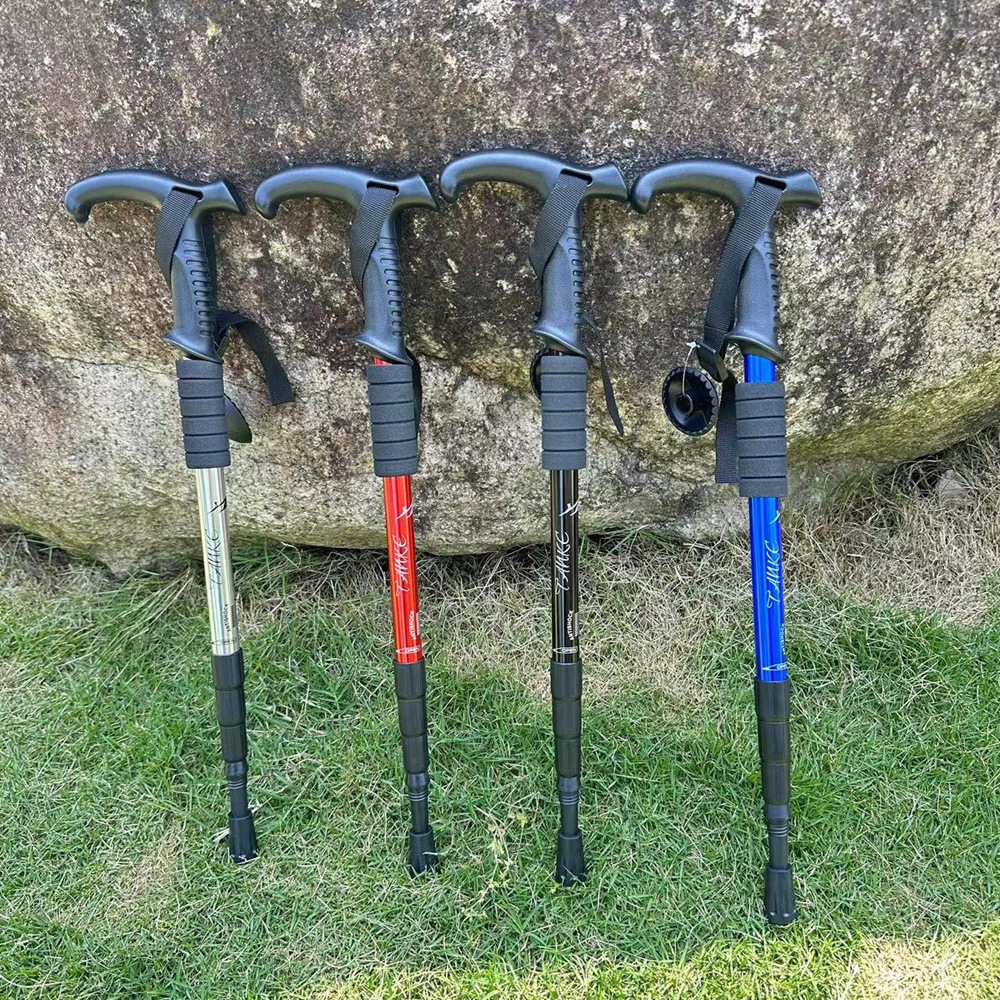 户外旅行登山杖可伸缩老年人四节爬山拐杖铝合金徒步杖拐棍手杖
