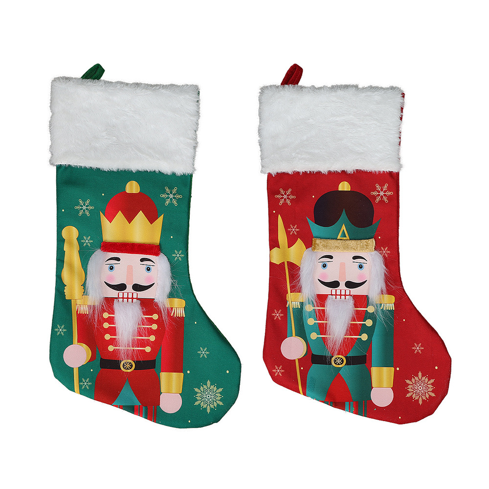 Cross-border new Christmas Green Soldier Christmas socks, creative gift bags, candy bags, Christmas tree hanging decorations Item Picture