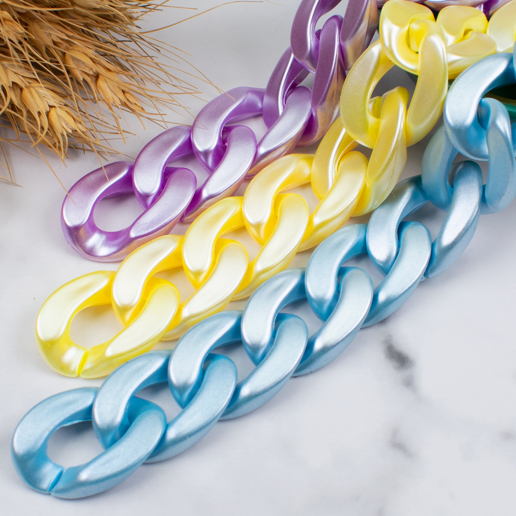 Acrylic Plastic Pearlescent Paint Seven Color Chain Chain 20*30 Buckle Open Ring Accessories Diy Luggage Accessories Application Scenario