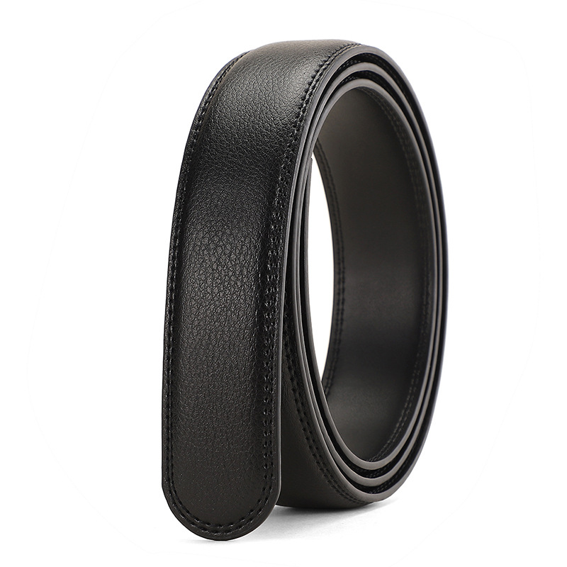 Buckless Belt Men's Leather Two Layer Cowhide Automatic Buckle Belt Body Without Lead Belt Headless Belt Genuine Wholesale full figure