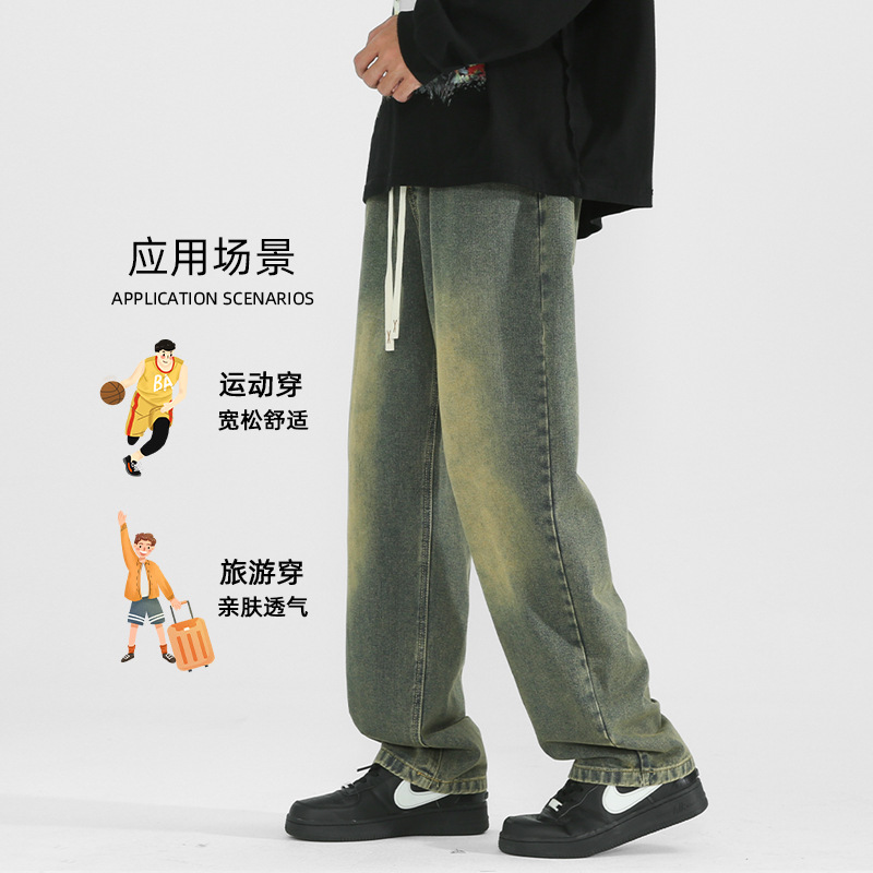 牛仔裤男士宽松休闲/男裤男士宽松休闲/加绒牛仔裤/牛仔裤男修身韩版/牛仔裤男士直筒休闲细节图