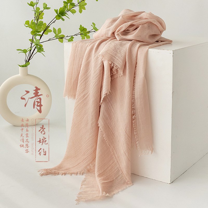 New Summer Pure Color Simple Scarf Commuter Sun Shawl Scarf Scarf Women's Senior Sense Silk Scarf Scarf Wholesale Specification drawing