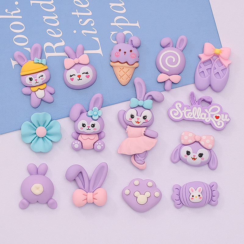Star Delo New Ballet Rabbit Ice Cream Label Diy Resin Accessories Mobile Phone Shell Cream Adhesive Patch full figure