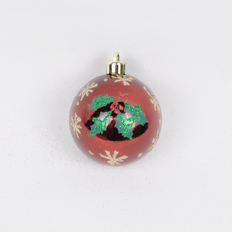 6cm 9 pieces painted Christmas balls decorated red and white set, coffee dark blue set Application Scenario