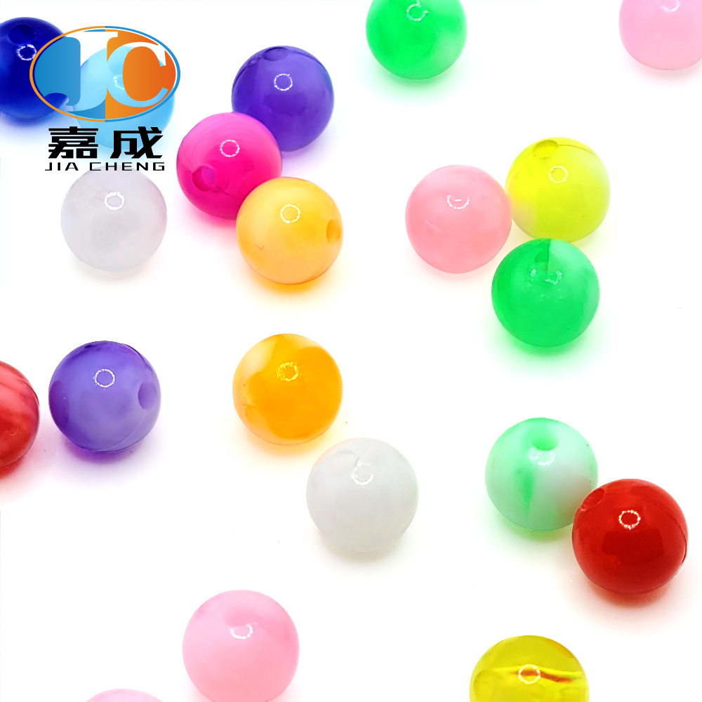 8MM acrylic colored candy beads, jade imitation cream beads, DIY handcrafted bracelet, round beads, colored decorative straight hole beads