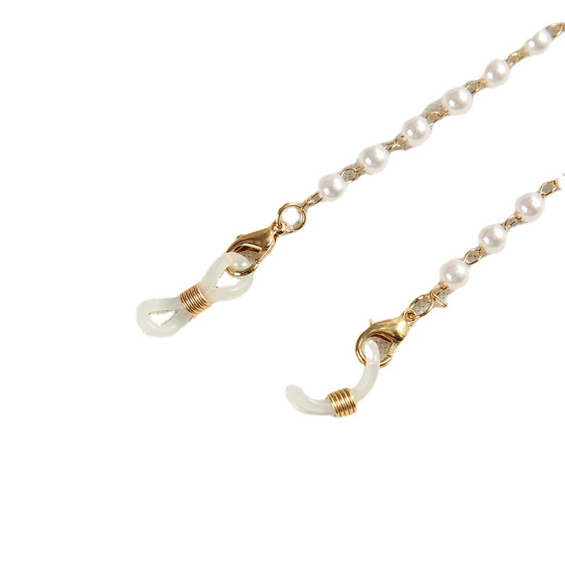 New pearl eyeglass chains, fashionable, simple and elegant, anti-loss pendant chains, beaded necklaces, mask-hanging necklaces, factory wholesale Item Picture