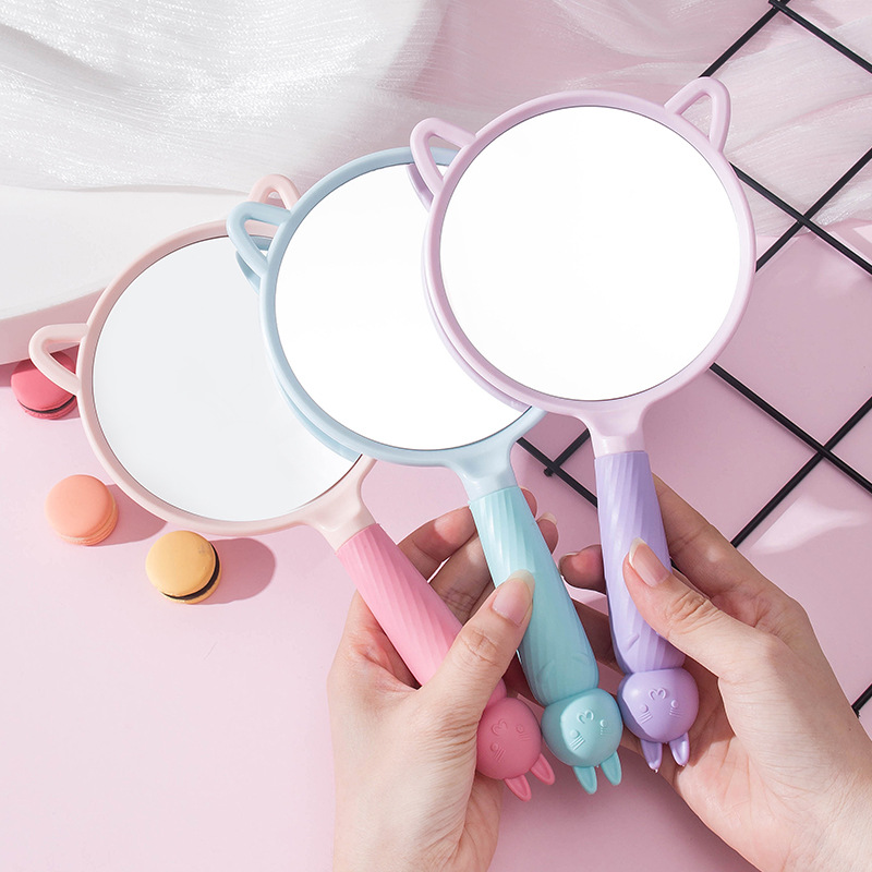 Original Bunny Dorm Mirror Diy Handmade Hd Handle Mirror Desktop Handheld Grooming Mirror Plastic Application Scenario
