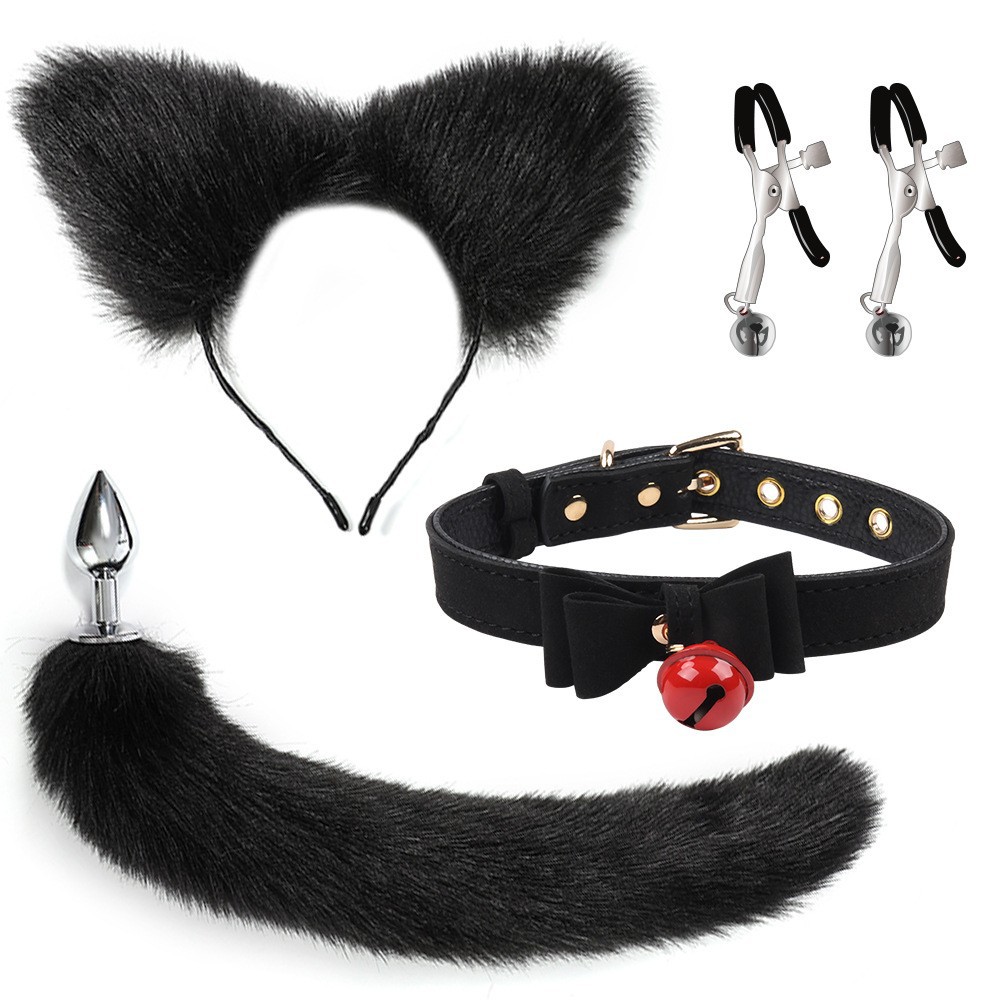 Passion Foreign Trade Interesting New Alternative Fox Headband Bell Collar Breast Clip Sm Binding Sex Toys Adult Products Specification drawing