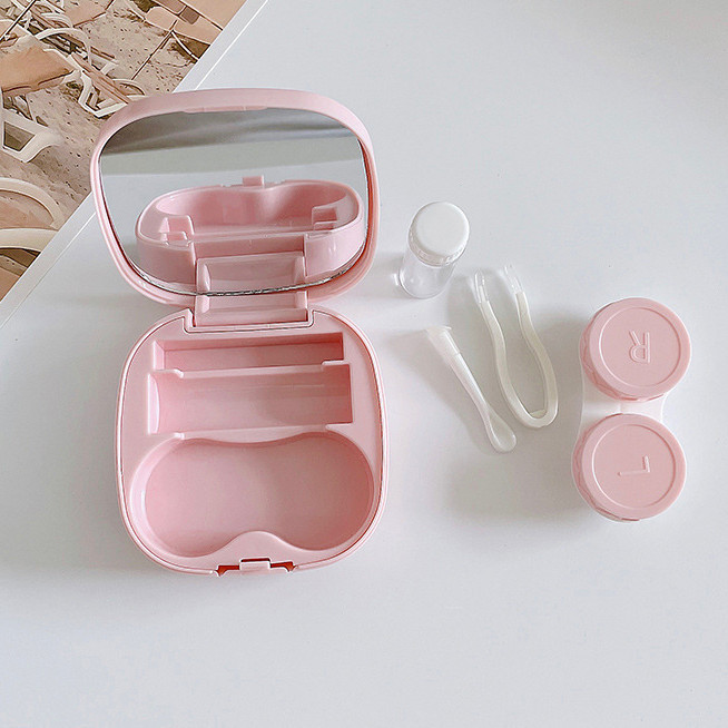 Wholesale of simple DIY square contact lens cases, portable color contact box, companion double box, smooth storage box Application Scenario