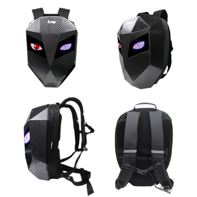 Casco inteligente locomotora mochila luminosa LED bolso de paseo tela de PC impermeable configuración de APP móvil contenido gráfico Item Picture