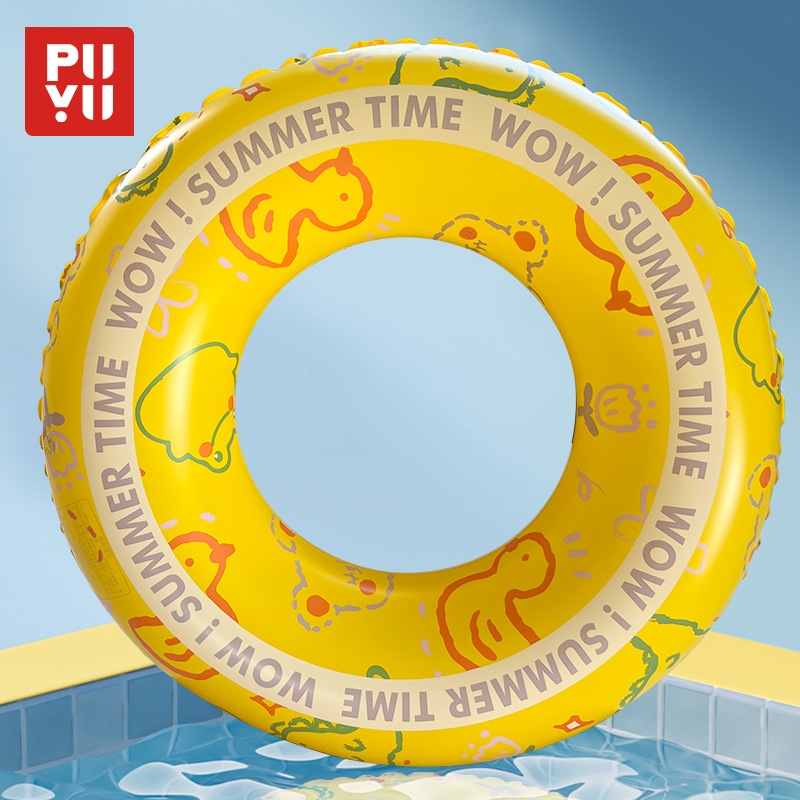 2024 New Cartoon Yellow Duckling Swimming Ring Adult Water Inflatable Armpit Swimming Ring Pvc Swimming Ring Wholesale