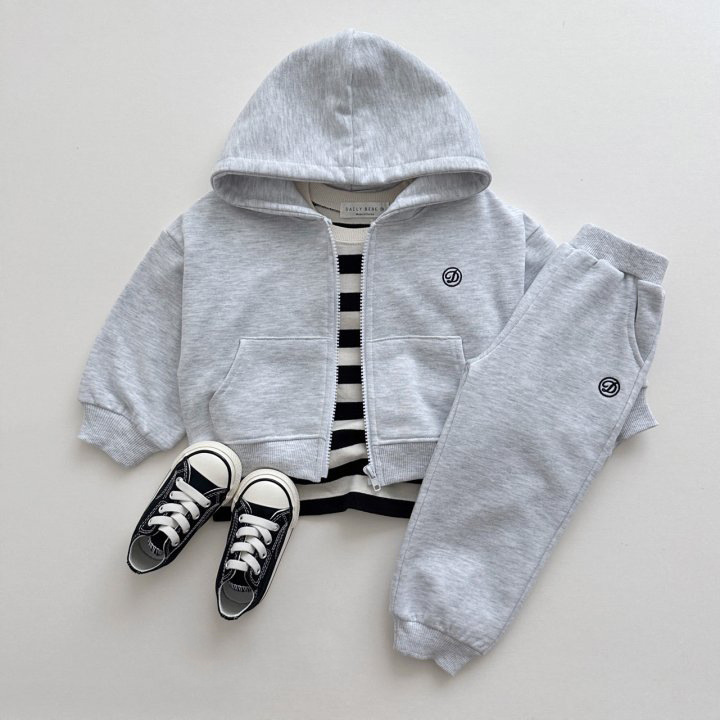 The autumn new Korean children's hoodie set features a two-piece set of zipper cardigans, hoodies and long pants for both boys and girls Specification image