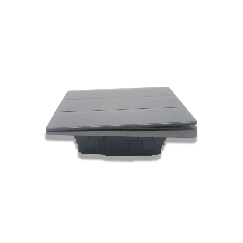 Factory Direct Cross-Border Foreign Trade European Regulation 86 Bedroom Kitchen Simple Grey Mirror Three Open Wall Switch Panel Item Picture