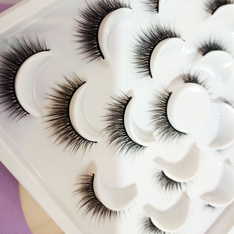 Ten pairs of 3D eyelashes for women with natural and realistic false eyelashes, natural hand-sharpened and simulated cotton thread, eyelash beginners details Picture